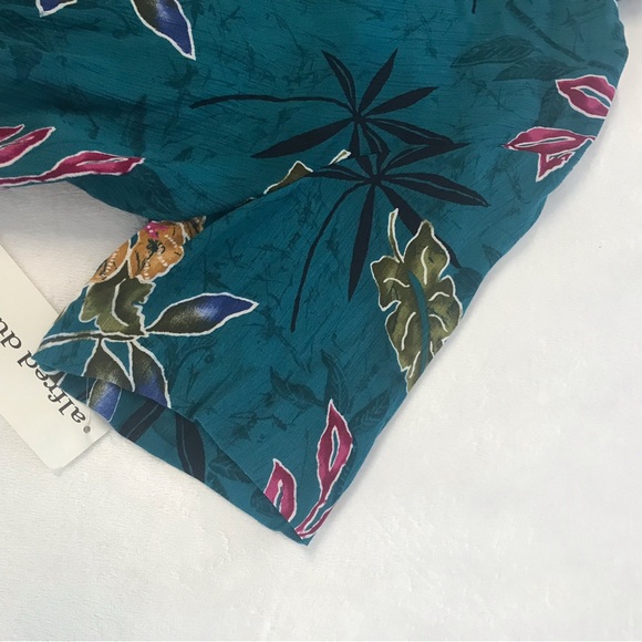 Alfred Dunner Short Sleeve’s Shirt Womens Sz 12 Color Green Floral Collared Neck - Picture 14 of 15